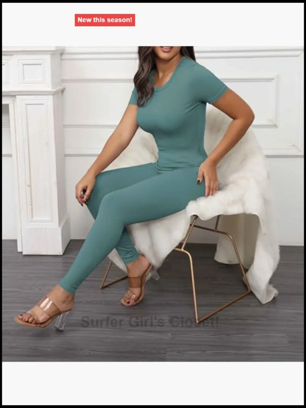 2 Piece Sets for Women Summer Casual Jogger Workout Fitted Crew Neck Tee High